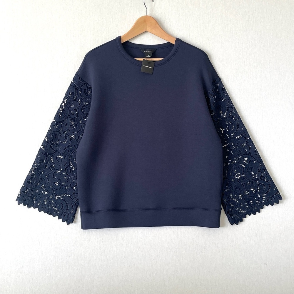 Club Monaco Sweatshirt with Lace Sleeves - Picture 2 of 6